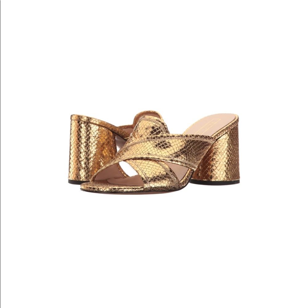 Marc Jacobs Aurora gold mules, 37
